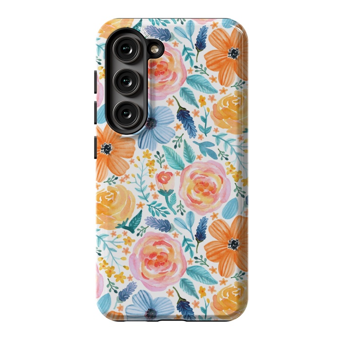 Galaxy S23 StrongFit Bold Blooms by Tangerine-Tane
