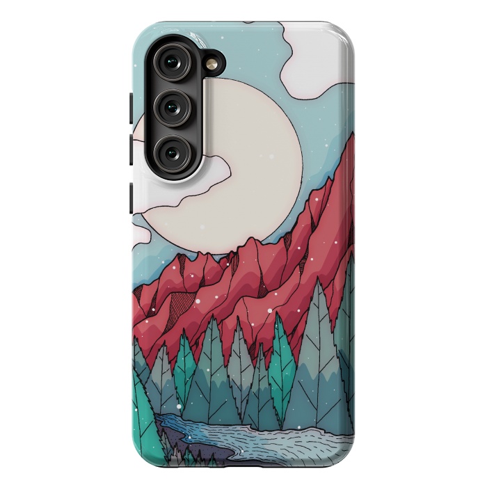 Galaxy S23 Plus StrongFit The red winter mountain river by Steve Wade (Swade)
