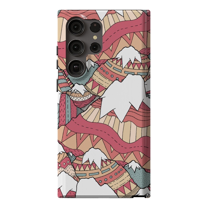 Galaxy S23 Ultra StrongFit Winter Aztec mountains  by Steve Wade (Swade)