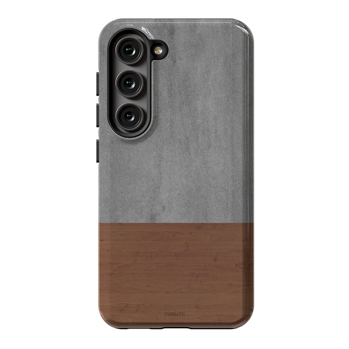 Galaxy S23 StrongFit Concrete-Touch of a Wood by ''CVogiatzi.