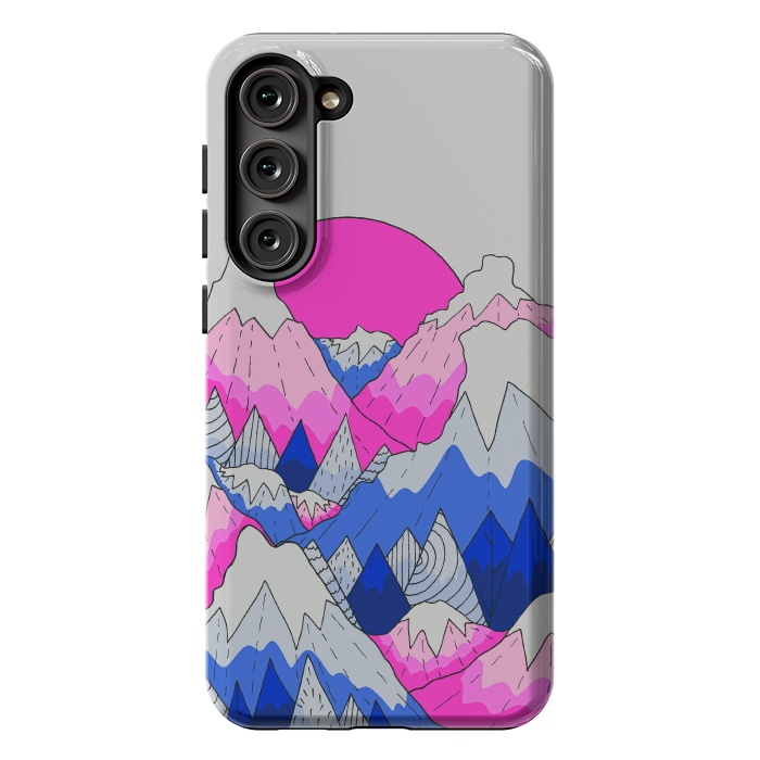Galaxy S23 Plus StrongFit The hot pink and blue peaks by Steve Wade (Swade)
