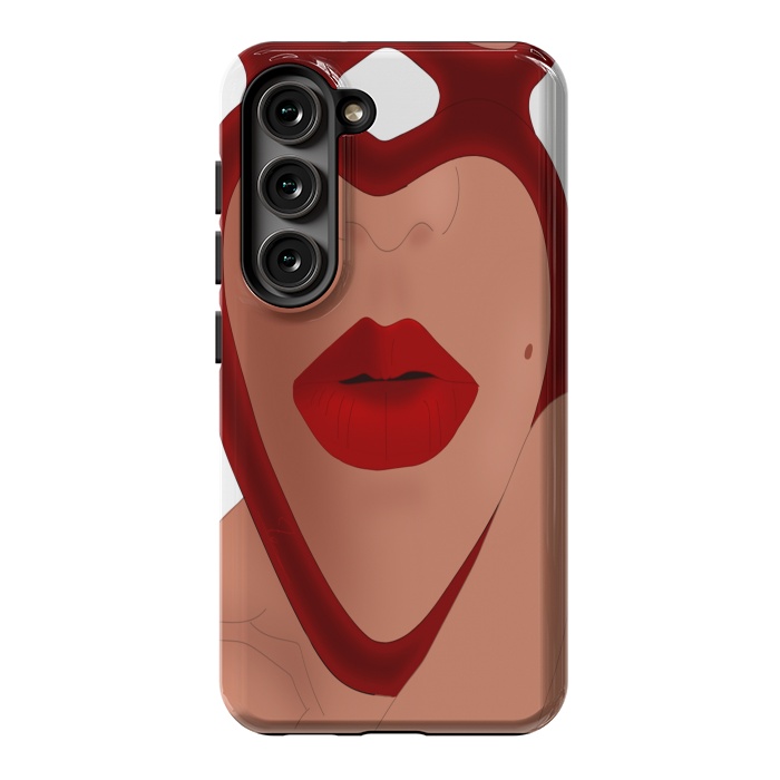 Galaxy S23 StrongFit Mirrored Lips - Valentines Edition Design by Anima Tea Story