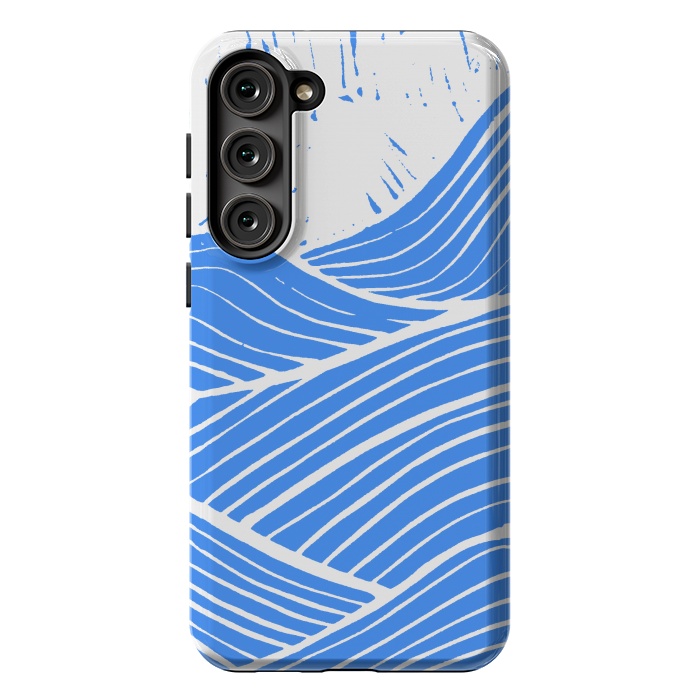 Galaxy S23 Plus StrongFit The blue and white waves by Steve Wade (Swade)