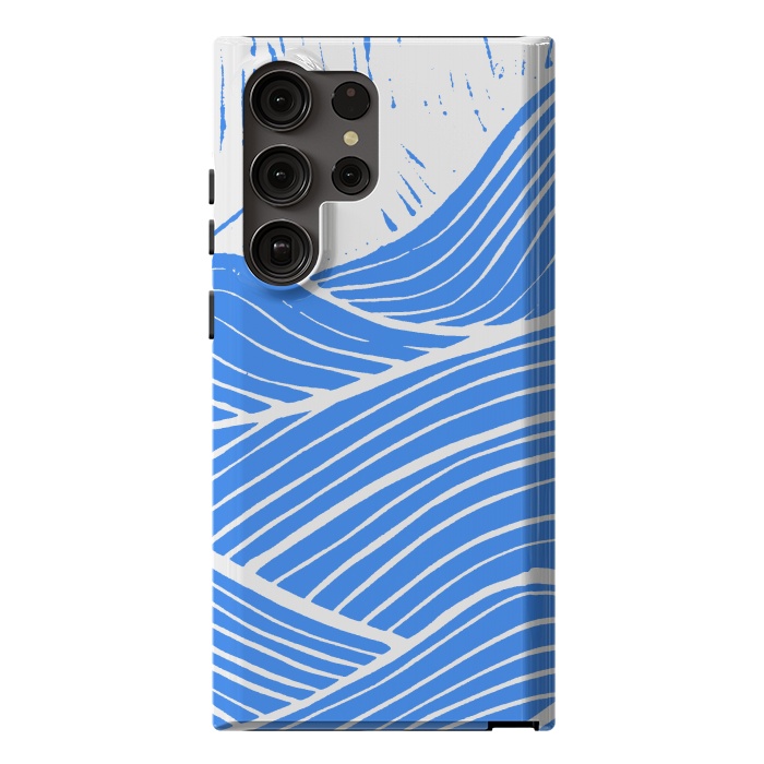 Galaxy S23 Ultra StrongFit The blue and white waves by Steve Wade (Swade)