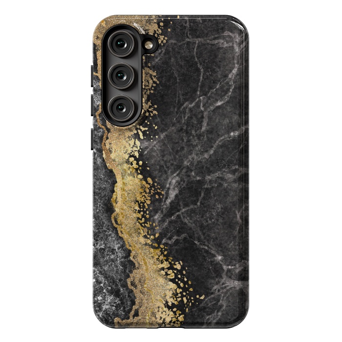 Galaxy S23 Plus StrongFit Abstract background creative marble texture and gold leaf by ArtsCase