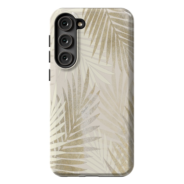 Galaxy S23 Plus StrongFit Relaxing Palms-Gold by ''CVogiatzi.