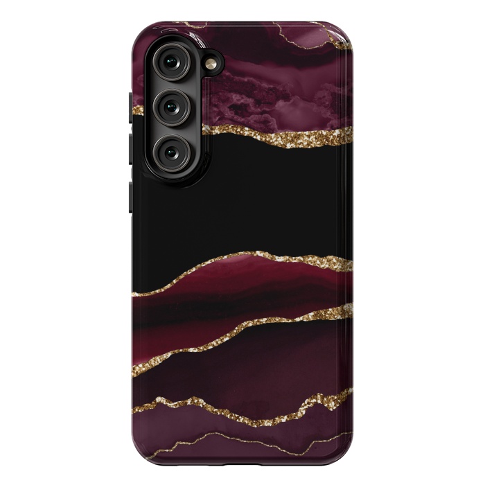 Galaxy S23 Plus StrongFit burgundy agate marble by haroulita