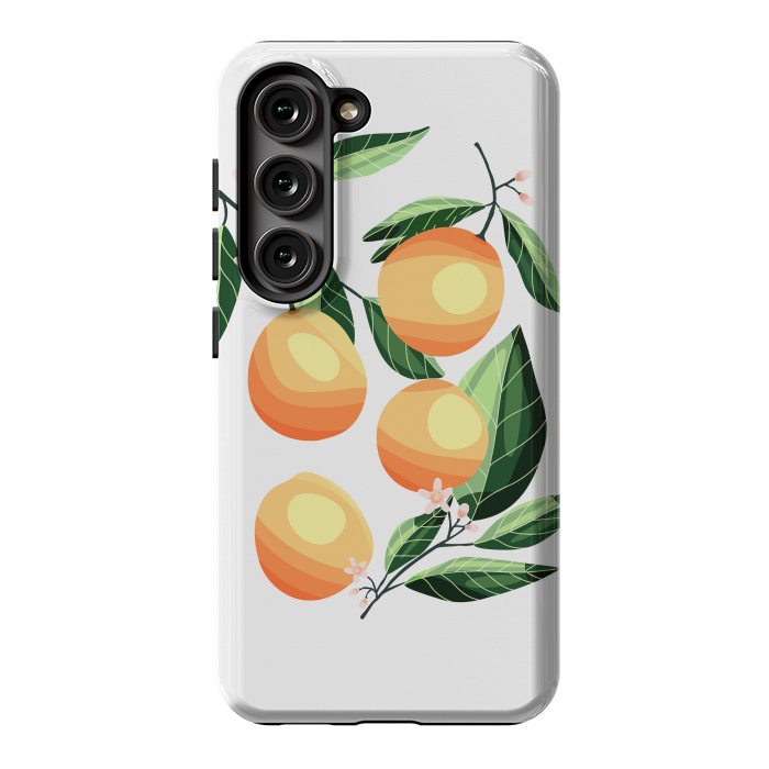 Galaxy S23 StrongFit Peaches on white by Jelena Obradovic
