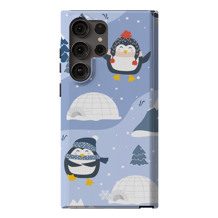 Galaxy S23 Ultra StrongFit winter happy penguins by haroulita