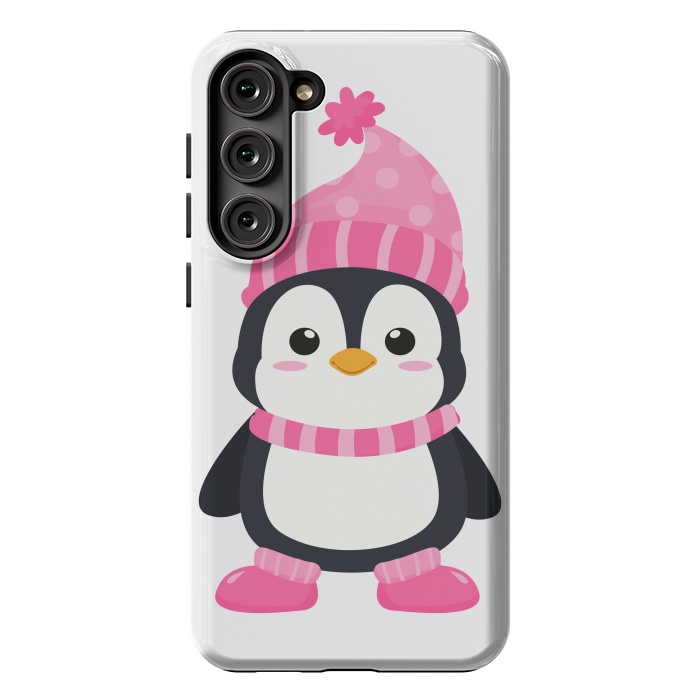 Galaxy S23 Plus StrongFit cute pink penguin  by haroulita