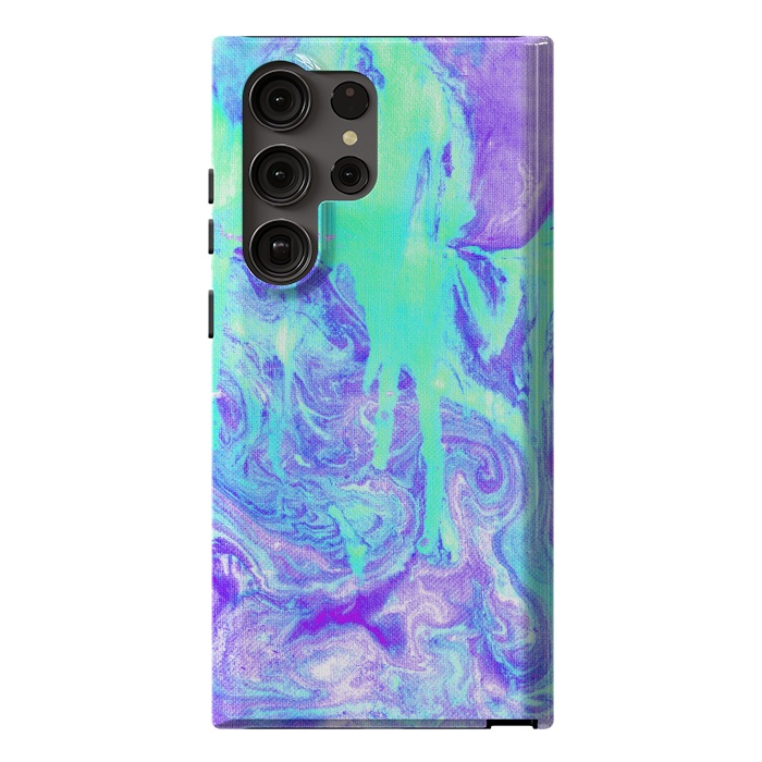 Galaxy S23 Ultra StrongFit Melting Marble in Mint & Purple by Tangerine-Tane