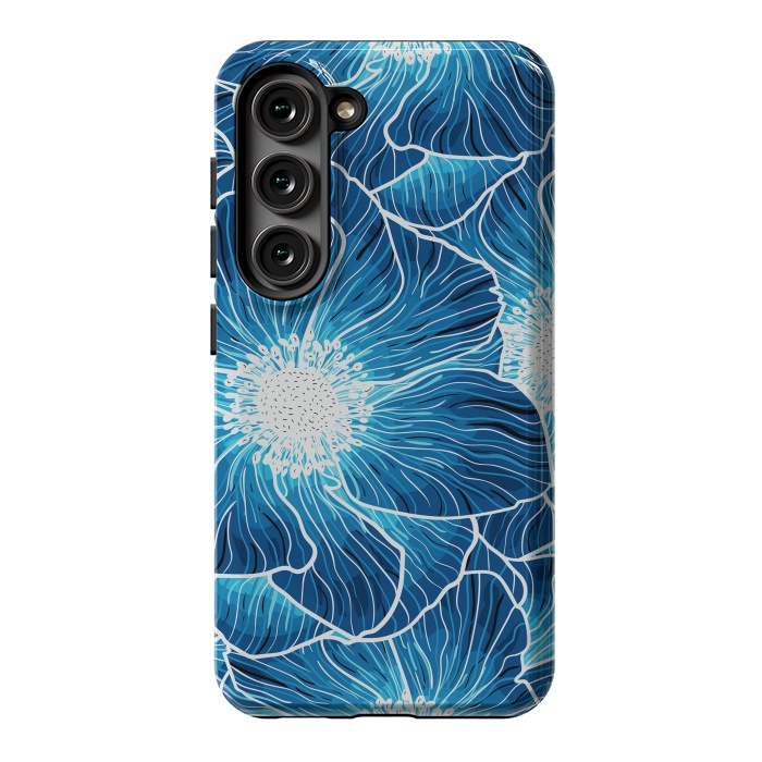 Galaxy S23 StrongFit Blue Anemones Wildflower G605 by Medusa GraphicArt
