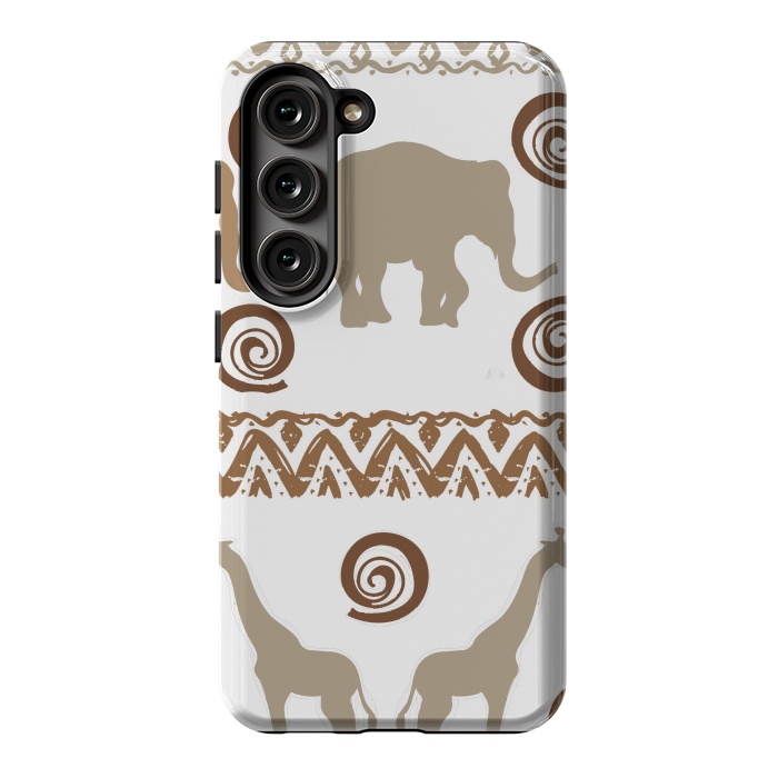 Galaxy S23 StrongFit giraffe and elephant by haroulita