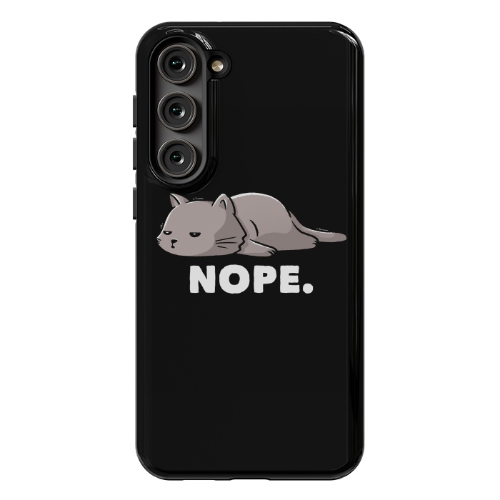 Galaxy S23 Plus StrongFit Nope Funny Cute Lazy Cat Gift by eduely