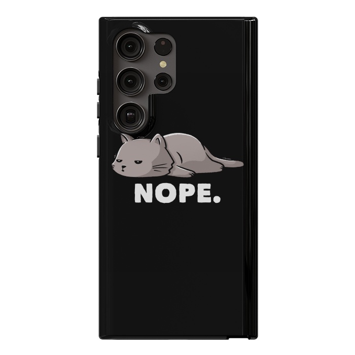 Galaxy S23 Ultra StrongFit Nope Funny Cute Lazy Cat Gift by eduely
