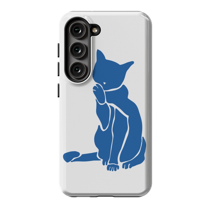Galaxy S23 StrongFit Matisse's Cat Var. 1 in Blue by ECMazur 