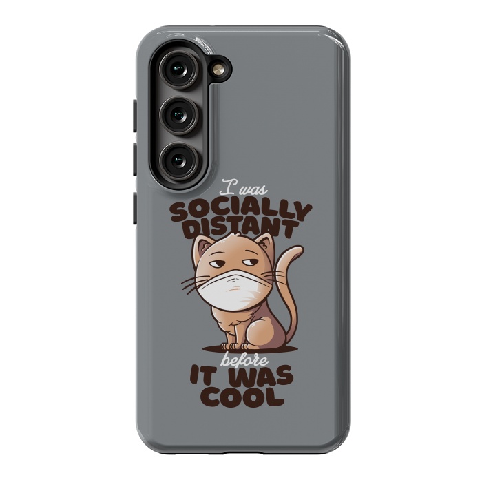 Galaxy S23 StrongFit Socially Distant Cat by eduely
