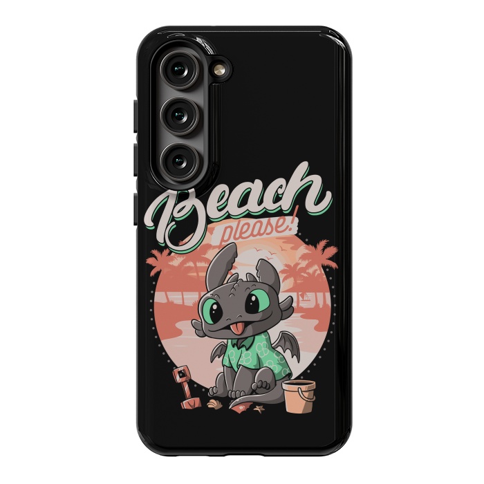 Galaxy S23 StrongFit Summer Dragon Funny Beach Please by eduely