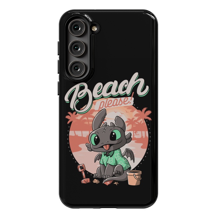 Galaxy S23 Plus StrongFit Summer Dragon Funny Beach Please by eduely