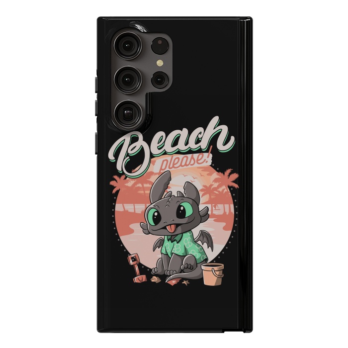 Galaxy S23 Ultra StrongFit Summer Dragon Funny Beach Please by eduely