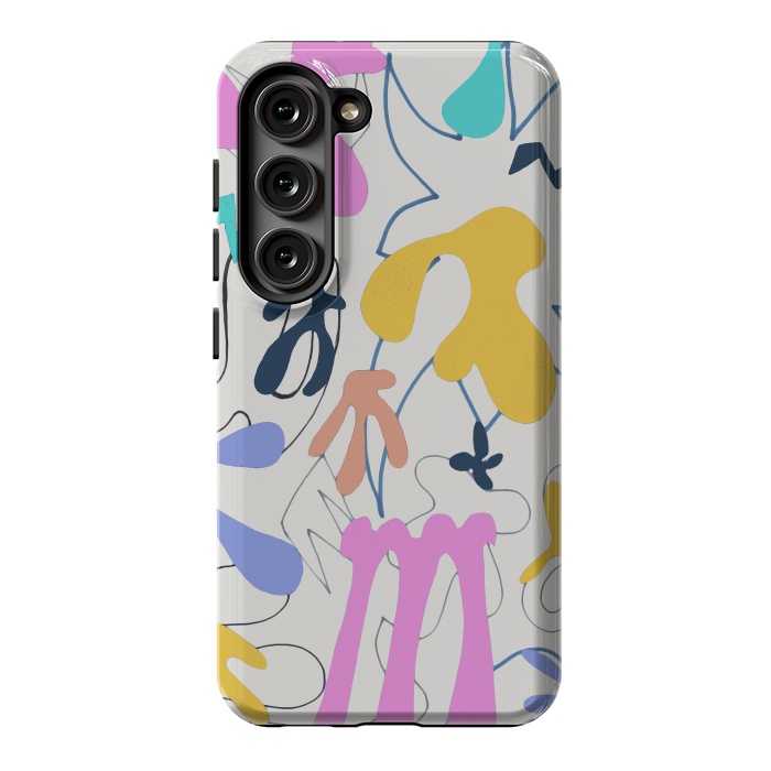Galaxy S23 StrongFit Colorful retro doodles - Matisse abstract pattern by Oana 