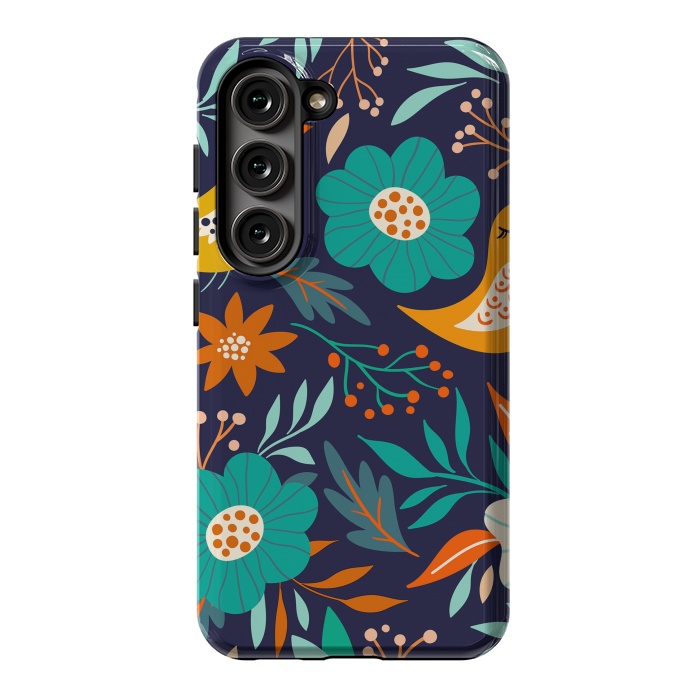 Galaxy S23 StrongFit Bird With Flowers by ArtsCase
