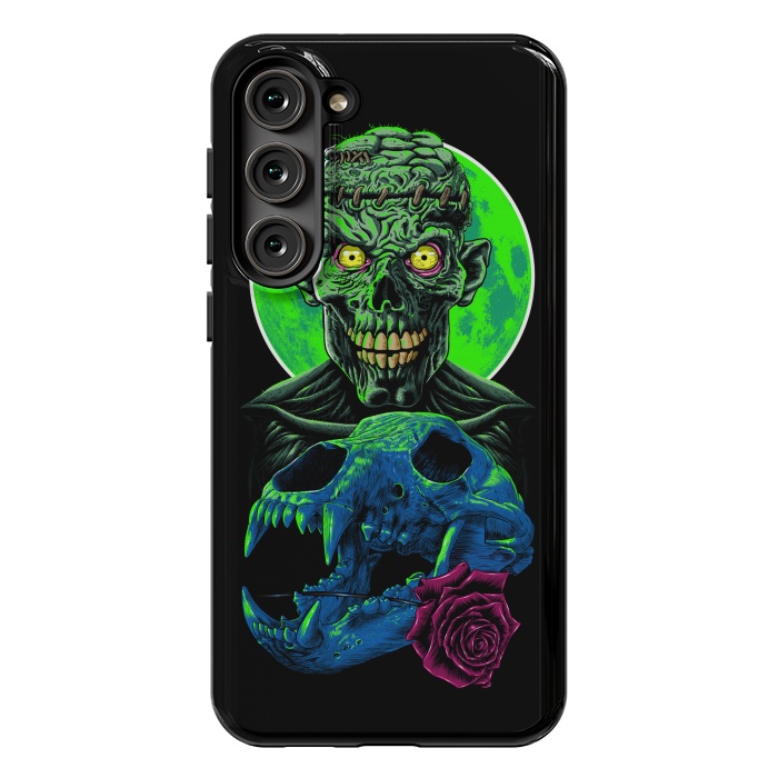 Galaxy S23 Plus StrongFit Skull and flower zombie by Alberto
