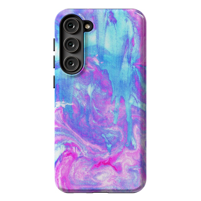 Galaxy S23 Plus StrongFit Melting Marble in Pink & Turquoise by Tangerine-Tane