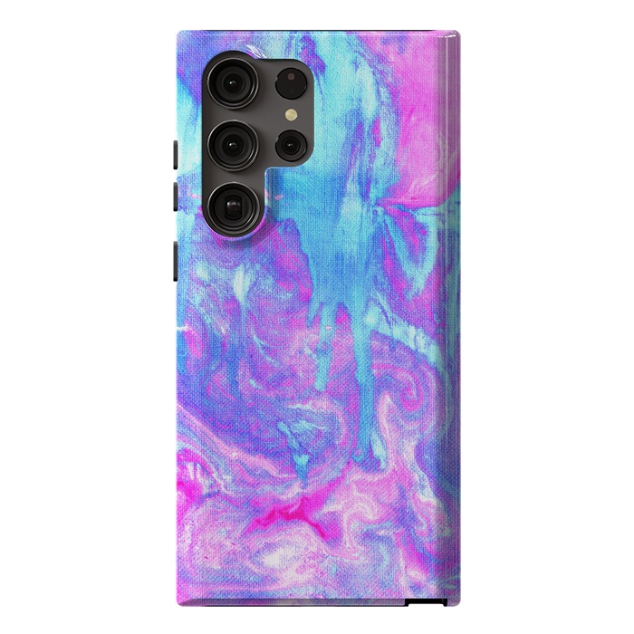 Galaxy S23 Ultra StrongFit Melting Marble in Pink & Turquoise by Tangerine-Tane