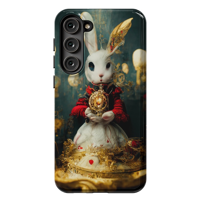 Galaxy S23 Plus StrongFit white rabbit , Alice by haroulita