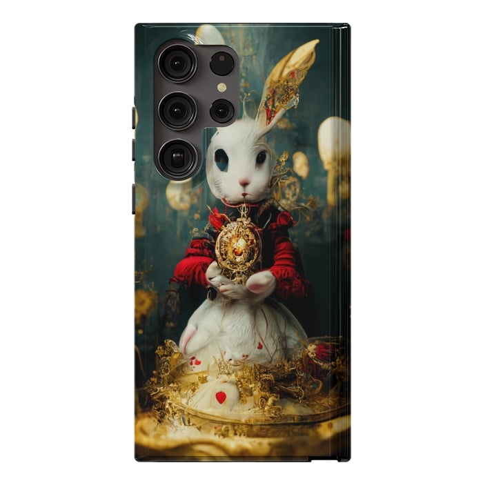 Galaxy S23 Ultra StrongFit white rabbit , Alice by haroulita