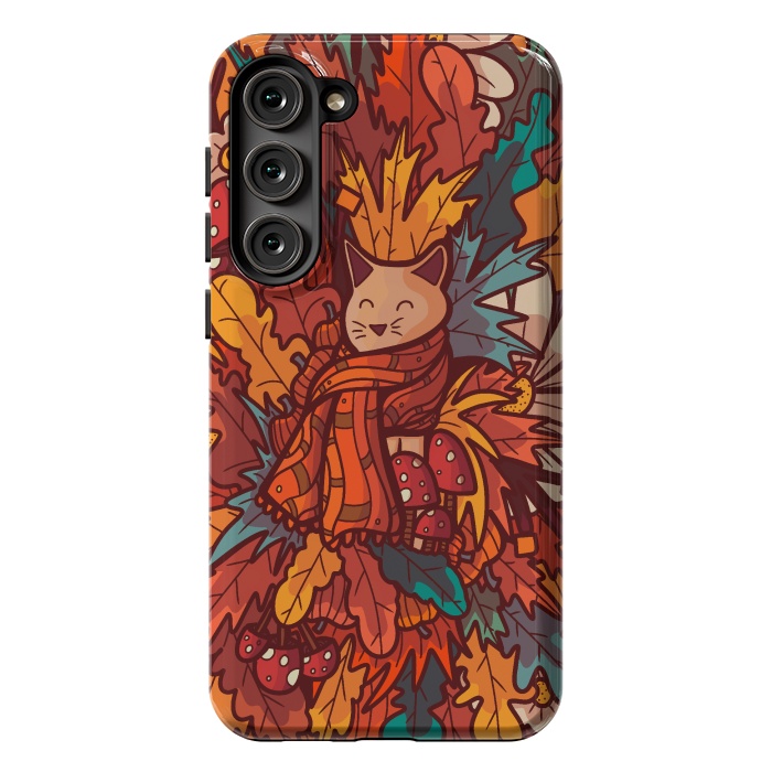 Galaxy S23 Plus StrongFit Cosy autumn cat by Steve Wade (Swade)