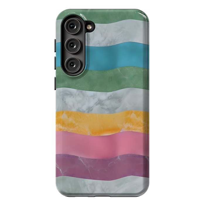 Galaxy S23 Plus StrongFit Colorful marble Waves  by Winston