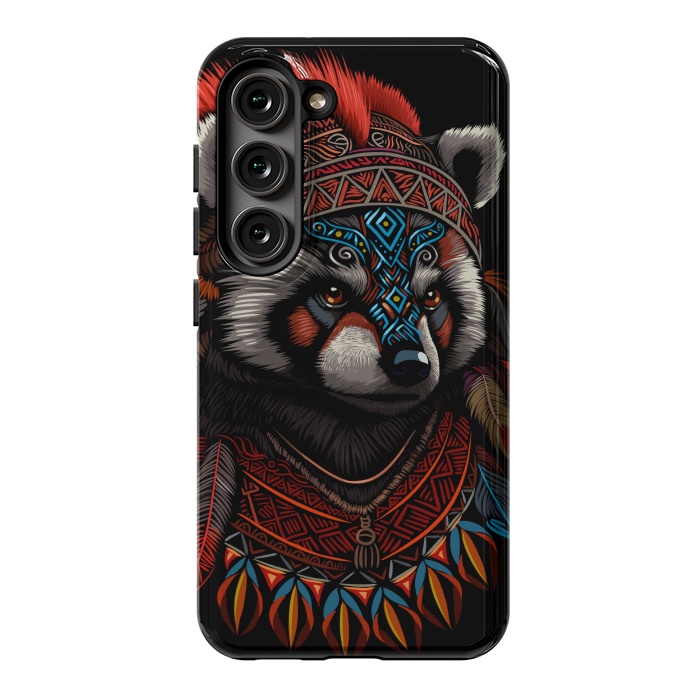 Galaxy S23 StrongFit Red panda Indian Chief by Alberto