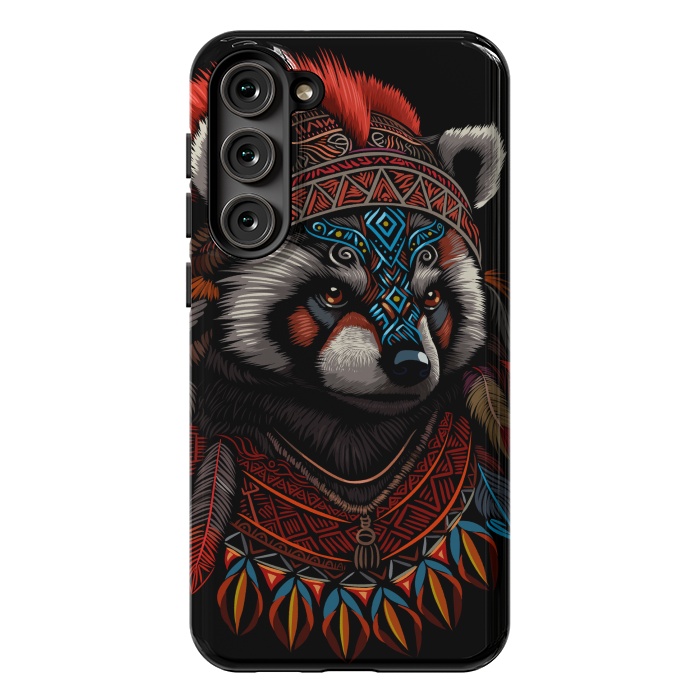 Galaxy S23 Plus StrongFit Red panda Indian Chief by Alberto