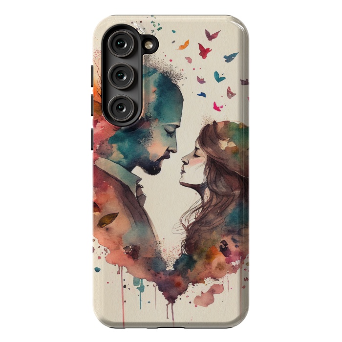 Galaxy S23 Plus StrongFit Whimsical Love in Watercolor by Texnotropio