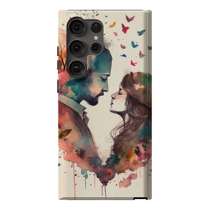 Galaxy S23 Ultra StrongFit Whimsical Love in Watercolor by Texnotropio
