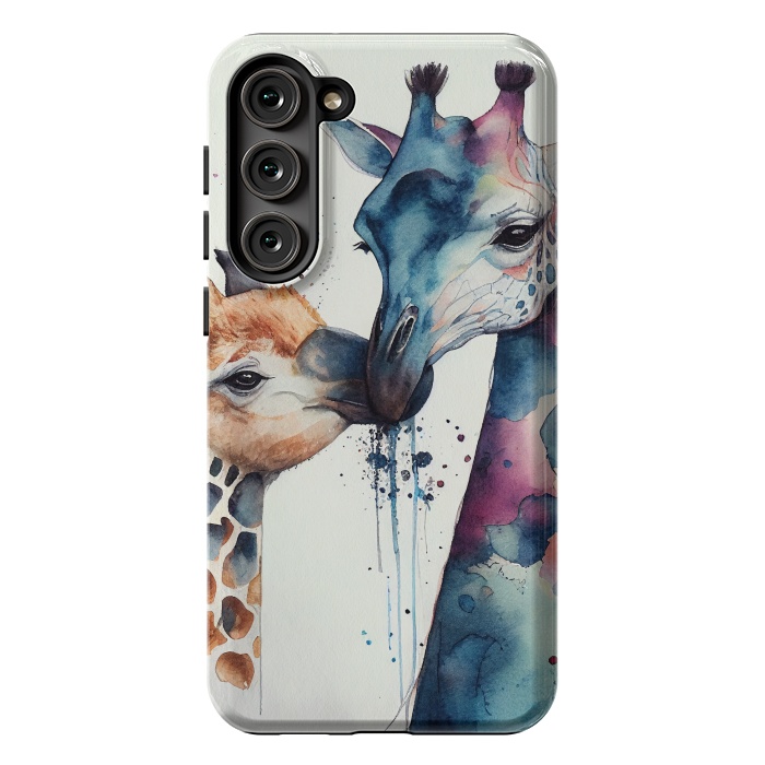 Galaxy S23 Plus StrongFit Giraffe Love in Watercolor by Texnotropio