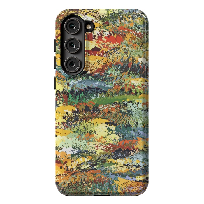 Galaxy S23 Plus StrongFit Autumn Forest, Nature Jungle Painting, Botanical Plants Abstract Illustration, Contemporary Modern Boho by Uma Prabhakar Gokhale