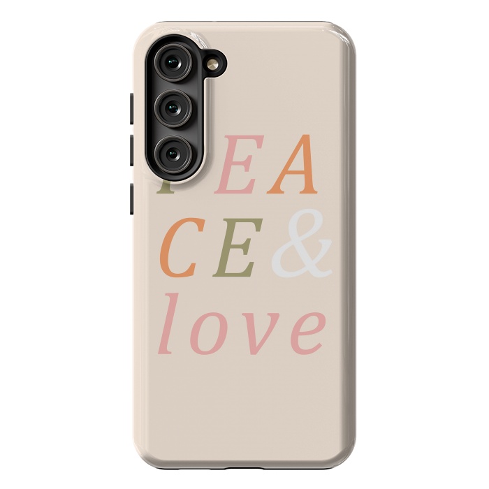 Galaxy S23 Plus StrongFit Peace & Love Typography by ArtPrInk
