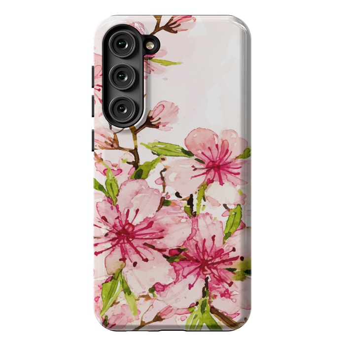 Galaxy S23 Plus StrongFit Watercolor Spring Flowers by Bledi
