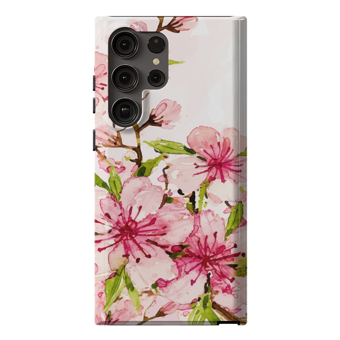 Galaxy S23 Ultra StrongFit Watercolor Spring Flowers by Bledi