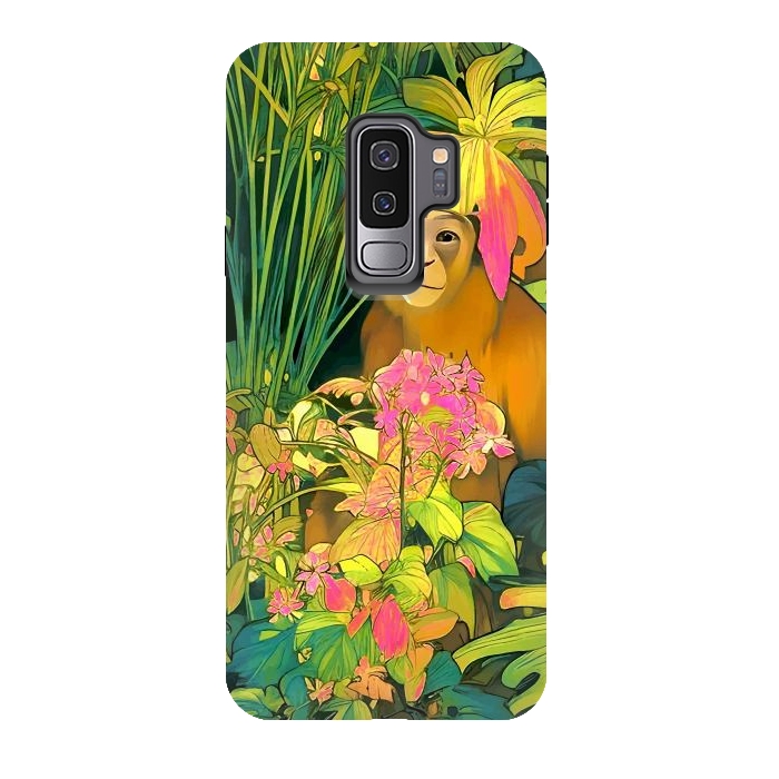 Galaxy S9 plus StrongFit Daydreamer, Coming of Age Monkey Tropical Jungle Plants, Wildlife Botanical Nature Forest Bohemian Animals by Uma Prabhakar Gokhale