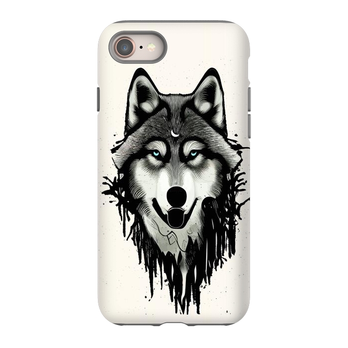 iPhone SE StrongFit Wicked Soul, Werewolf Wolf Wild Animals Sketch, Wildlife Drawing Line Art, Wild Eclectic Dark Moon by Uma Prabhakar Gokhale