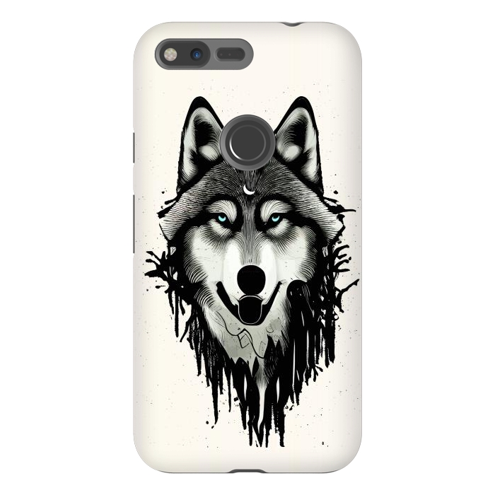 Pixel XL StrongFit Wicked Soul, Werewolf Wolf Wild Animals Sketch, Wildlife Drawing Line Art, Wild Eclectic Dark Moon by Uma Prabhakar Gokhale
