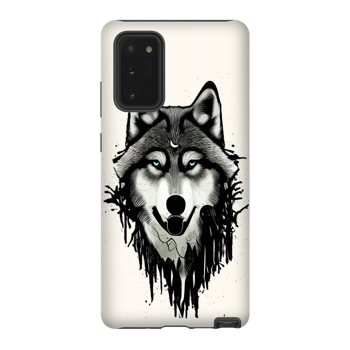 Galaxy Note 20 StrongFit Wicked Soul, Werewolf Wolf Wild Animals Sketch, Wildlife Drawing Line Art, Wild Eclectic Dark Moon by Uma Prabhakar Gokhale