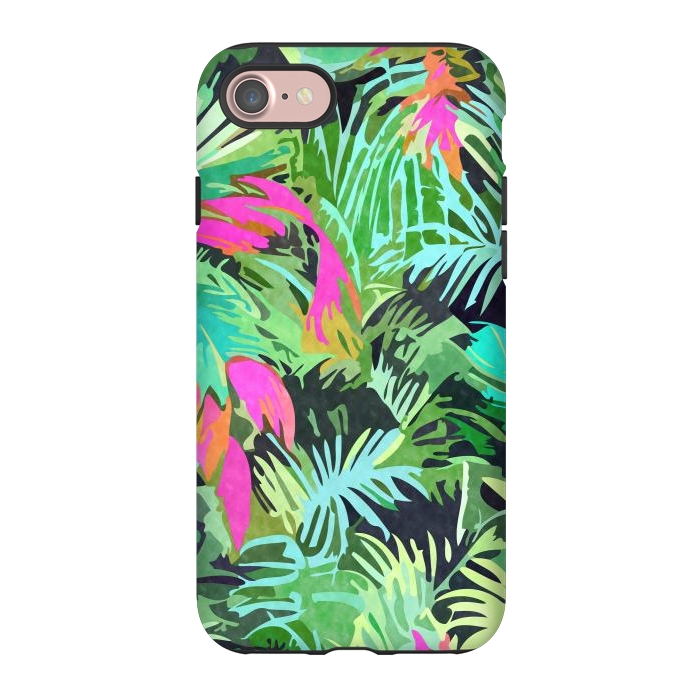 iPhone 7 StrongFit Tropical Jungle, Botanical Nature Plants, Palm Forest Bohemian Watercolor, Modern Wild Painting by Uma Prabhakar Gokhale