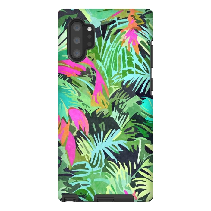 Galaxy Note 10 plus StrongFit Tropical Jungle, Botanical Nature Plants, Palm Forest Bohemian Watercolor, Modern Wild Painting by Uma Prabhakar Gokhale