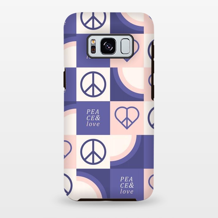 Galaxy S8 plus StrongFit Peace & Love Pattern by ArtPrInk