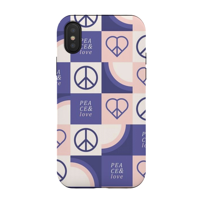 iPhone Xs / X StrongFit Peace & Love Pattern by ArtPrInk